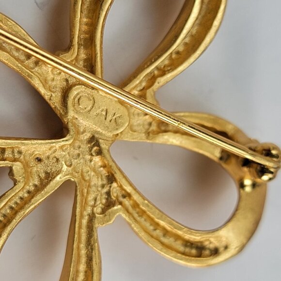 AK Anne Klein Gold Tone Knott Brooch 1.5" - Picture 7 of 8